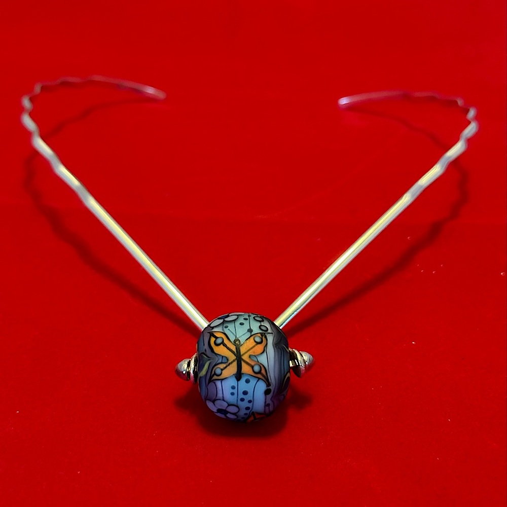 💕🌈💕♥️😍 LynneAnn’s Trinkets HandMade Lampwork Globe Bead on INTERCHANGE BAIL